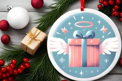 Round Christmas Ornament Sublimation|Clipart Product Image 1
