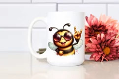 Funny Bee Watercolor Rocker Sign Clipart Product Image 2