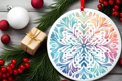 Round Christmas Ornament Sublimation|Clipart Product Image 2