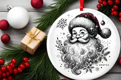 Round Christmas Ornament Sublimation|Clipart Product Image 1
