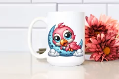 Colorful Baby Flamingo Clipart Product Image 2