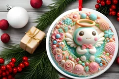Round Christmas Ornament Sublimation|Clipart Product Image 1