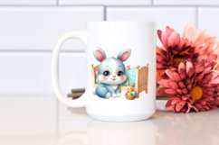 Bunny with Children Bed Clipart Product Image 2