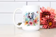 Whimsical Watercolor Weimaraner Clipart Product Image 2