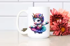 Colorful Baby Unicorn with Lyrical Dancer Outfit PNG Product Image 2