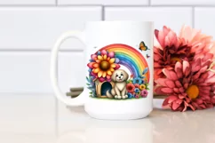Colorful Dog House with Rainbow Bird Clipart Product Image 2