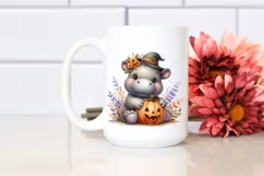 Cute Baby Hippo, Watercolor PNG Product Image 2