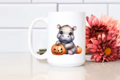 Cute Baby Hippo, Watercolor PNG Product Image 2