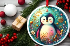 Round Christmas Ornament Sublimation|Clipart Product Image 2