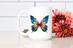 Vibrant Butterfly in Abstract Frame, Watercolor PNG Product Image 2