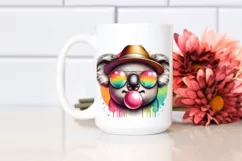 Quirky Koala Portrait Blowing Chewing Gum | Clipart Product Image 2