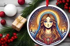 Round Christmas Ornament Sublimation|Clipart Product Image 1