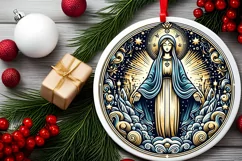 Round Christmas Ornament Sublimation|Clipart Product Image 1