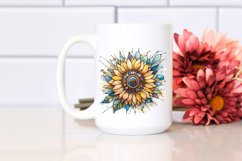 Detailed Stained Sunflower Watercolor Product Image 2