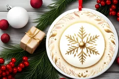 Round Christmas Ornament Sublimation|Clipart Product Image 2