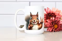 Funny Squirrel Portrait with Victory Sign | Clipart Product Image 2
