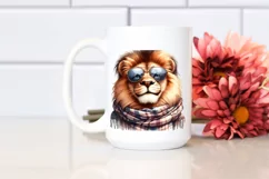 Funny Lion with Scarf and Sunglasses | Clipart Product Image 2