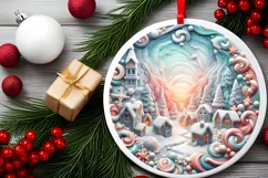 Christmas Scene Molten Candy Sublimation PNG Product Image 2