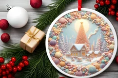 Christmas Scene Molten Candy Sublimation PNG Product Image 2