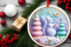 Round Christmas Ornament Sublimation|Clipart Product Image 2