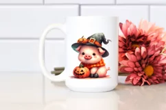 Cute Baby Pig Halloween in Style | Sublimation Clipart Product Image 2