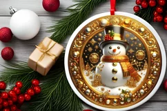 Round Christmas Ornament Sublimation|Clipart Product Image 1