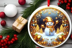 Round Christmas Ornament Sublimation|Clipart Product Image 1