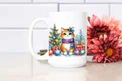 Colorful Christmas Cat, Transparent PNG Product Image 2