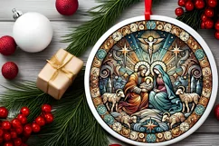 Round Christmas Ornament Sublimation|Clipart Product Image 1