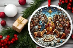 Round Christmas Ornament Sublimation|Clipart Product Image 1