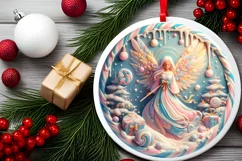 Round Christmas Ornament Sublimation|Clipart Product Image 2