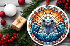 Round Christmas Ornament Sublimation|Clipart Product Image 1