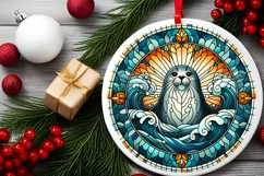 Round Christmas Ornament Sublimation|Clipart Product Image 1