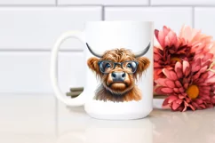 Cow Highland es Portrait Shy | Sublimation | Clipart Product Image 2