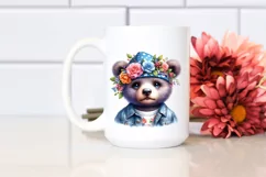 Cute Macaw Baby with Whimsical Summer Flower PNG Product Image 2