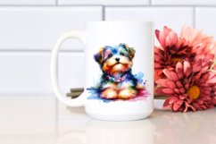 a Cute Vibrant Yorkipoo Sitting on Belly PNG Product Image 2