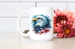 Patriotic Bald Eagle USA Colors | Watercolor Clipart Product Image 2