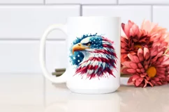 Patriotic Bald Eagle USA Colors | Watercolor Clipart Product Image 2