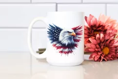 Patriotic Bald Eagle USA Colors | Watercolor Clipart Product Image 2