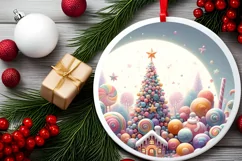 Christmas Scene Molten Candy Sublimation PNG Product Image 2