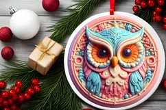 Round Christmas Ornament Sublimation|Clipart Product Image 1