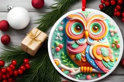 Round Christmas Ornament Sublimation|Clipart Product Image 1