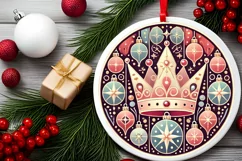 Round Christmas Ornament Sublimation|Clipart Product Image 1