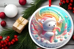 Round Christmas Ornament Sublimation|Clipart Product Image 1