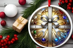 Round Christmas Ornament Sublimation|Clipart Product Image 1