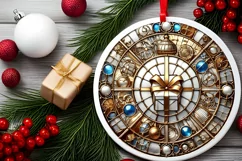 Round Christmas Ornament Sublimation|Clipart Product Image 1