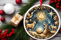 Round Christmas Ornament Sublimation|Clipart Product Image 1
