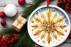 Round Christmass Ornament PNG Product Image 2