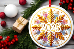 Round Christmass Ornament PNG Product Image 2