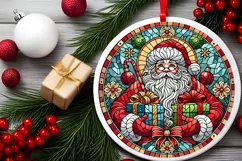 Round Christmas Ornament Sublimation|Clipart Product Image 1